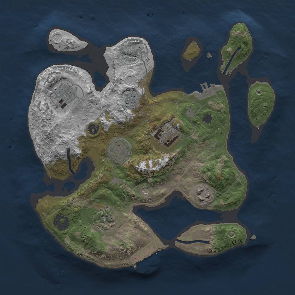 Rust Map: Procedural Map, Size: 2800, Seed: 32444535, 14 Monuments