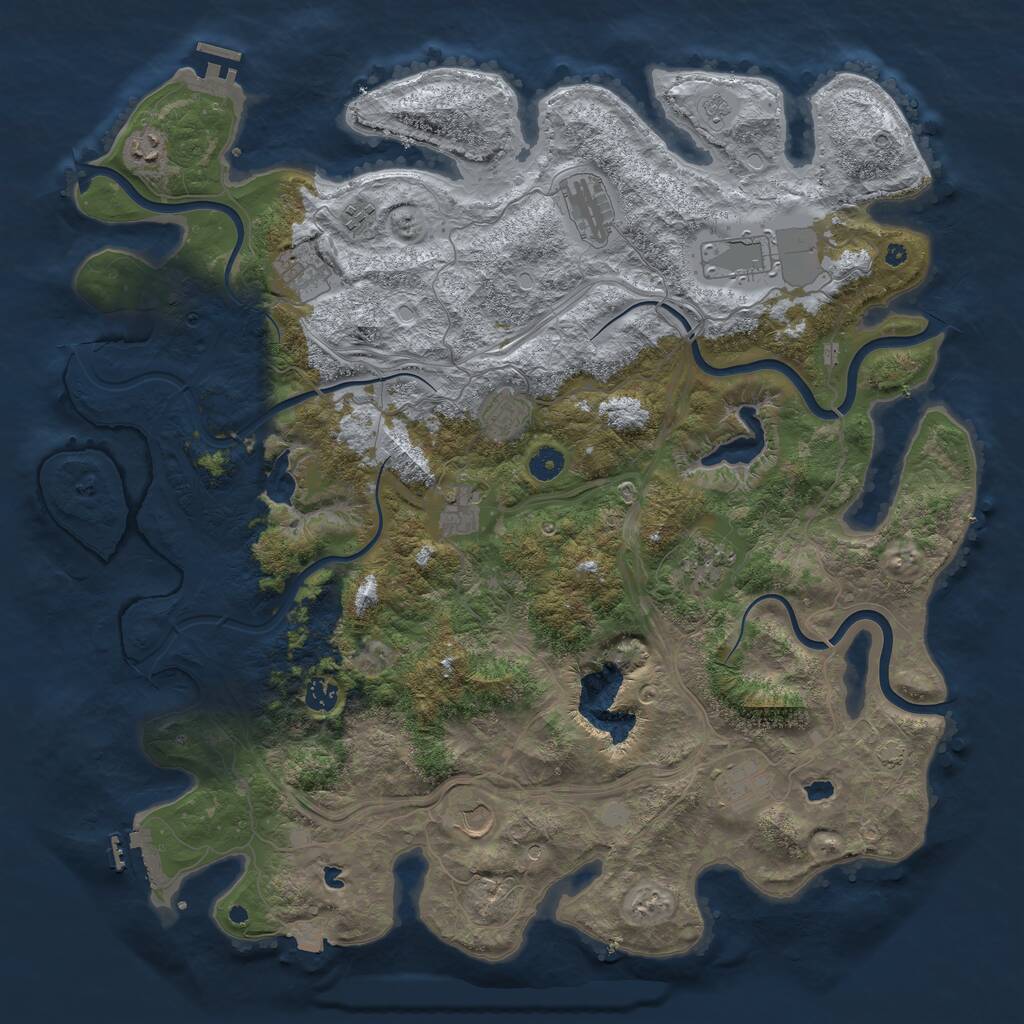Rust Map: Procedural Map, Size: 4600, Seed: 6774, 17 Monuments