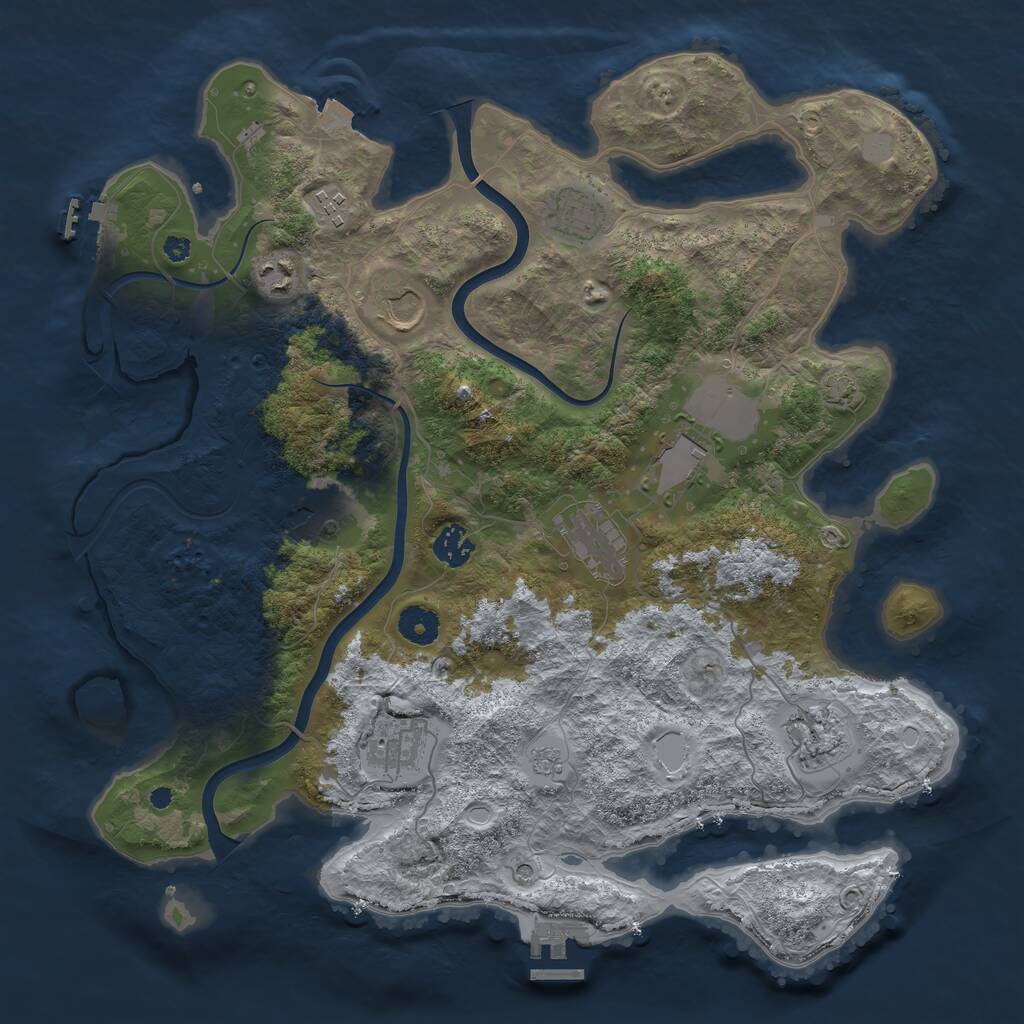 Rust Map: Procedural Map, Size: 3850, Seed: 1661807902, 16 Monuments