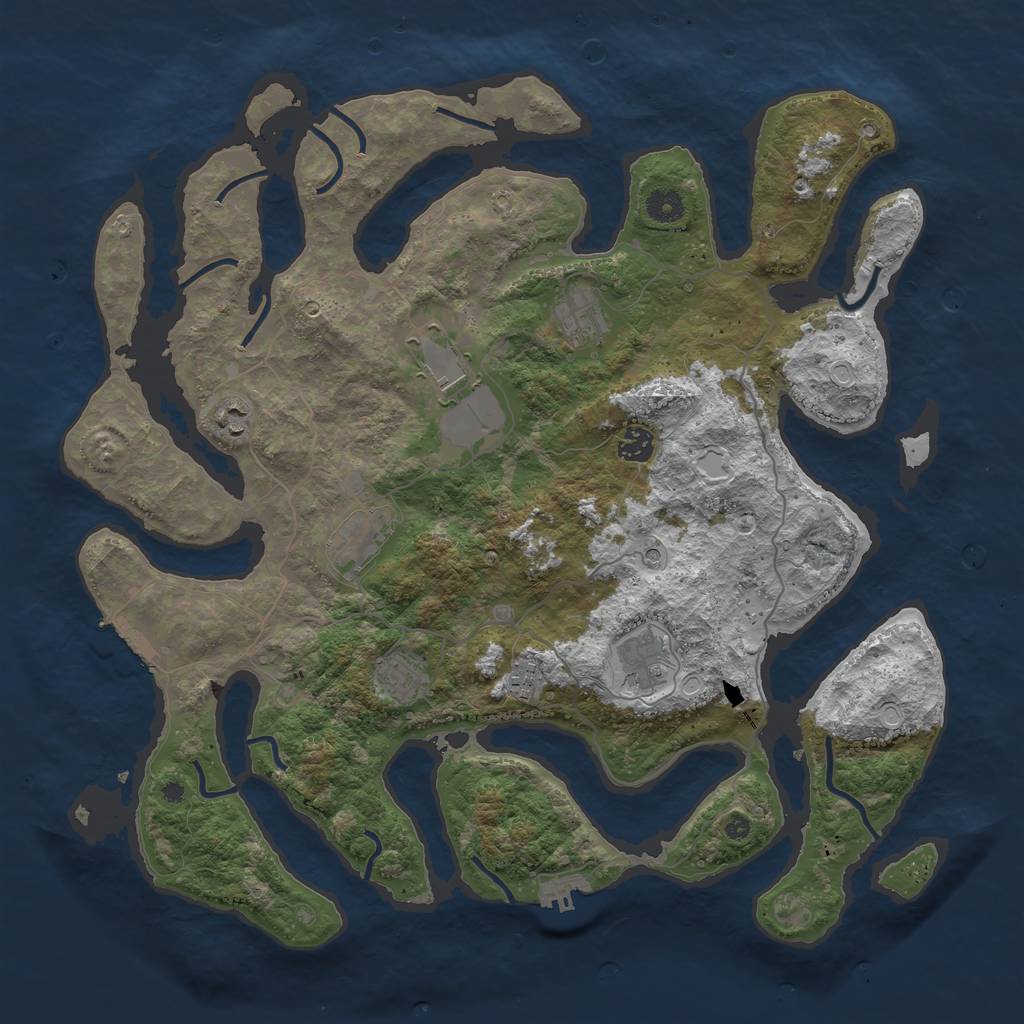 Rust Map: Procedural Map, Size: 4250, Seed: 470569, 16 Monuments