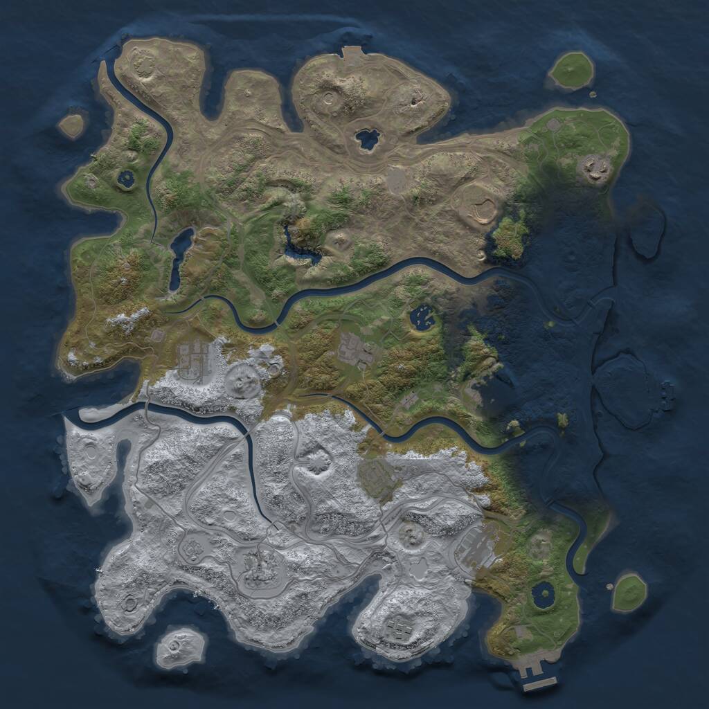 Rust Map: Procedural Map, Size: 4250, Seed: 728083, 16 Monuments