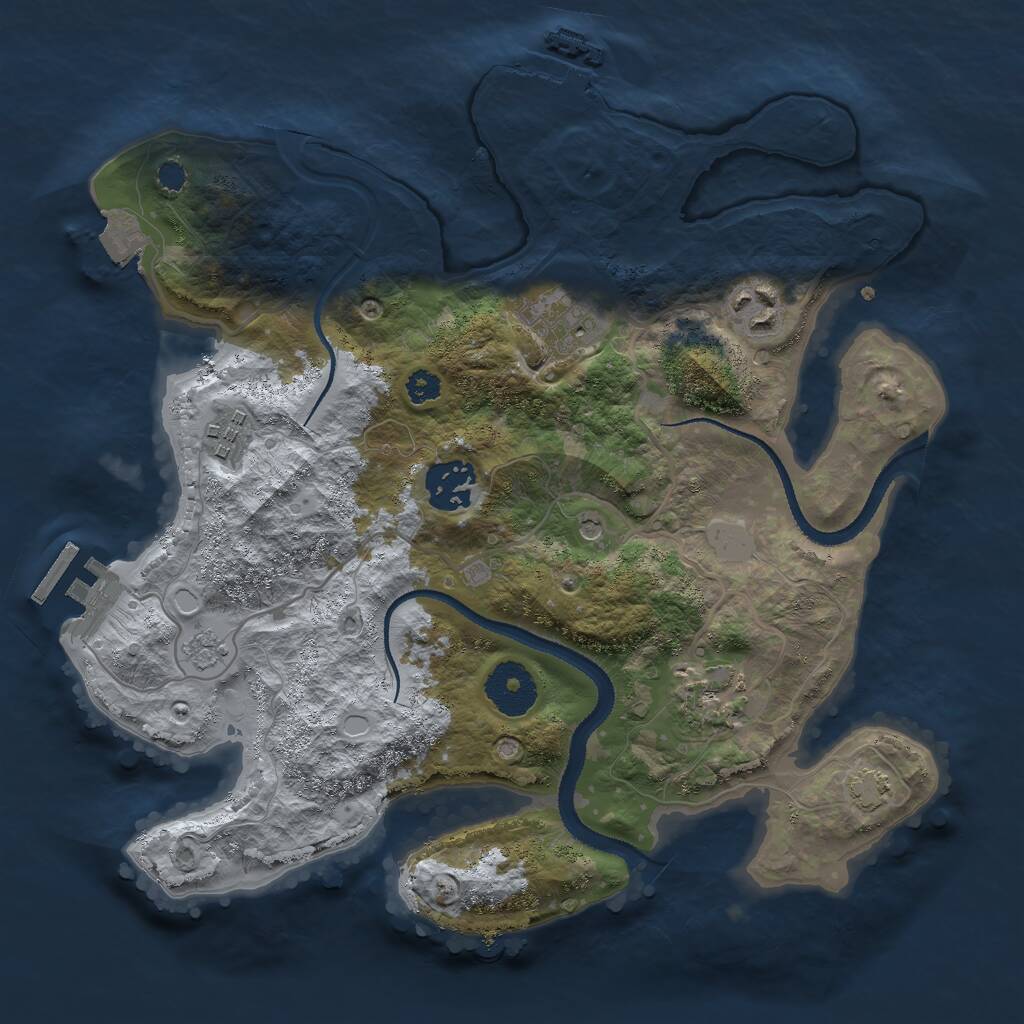 Rust Map: Procedural Map, Size: 3000, Seed: 198573, 11 Monuments