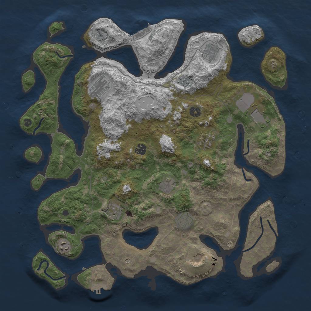 Rust Map: Procedural Map, Size: 4250, Seed: 1375723807, 19 Monuments