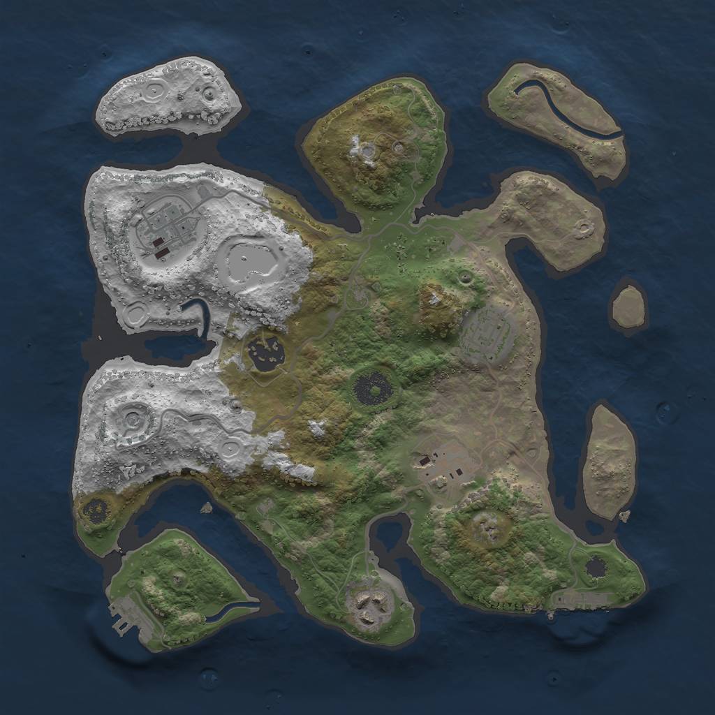 Rust Map: Procedural Map, Size: 3000, Seed: 1624972, 13 Monuments