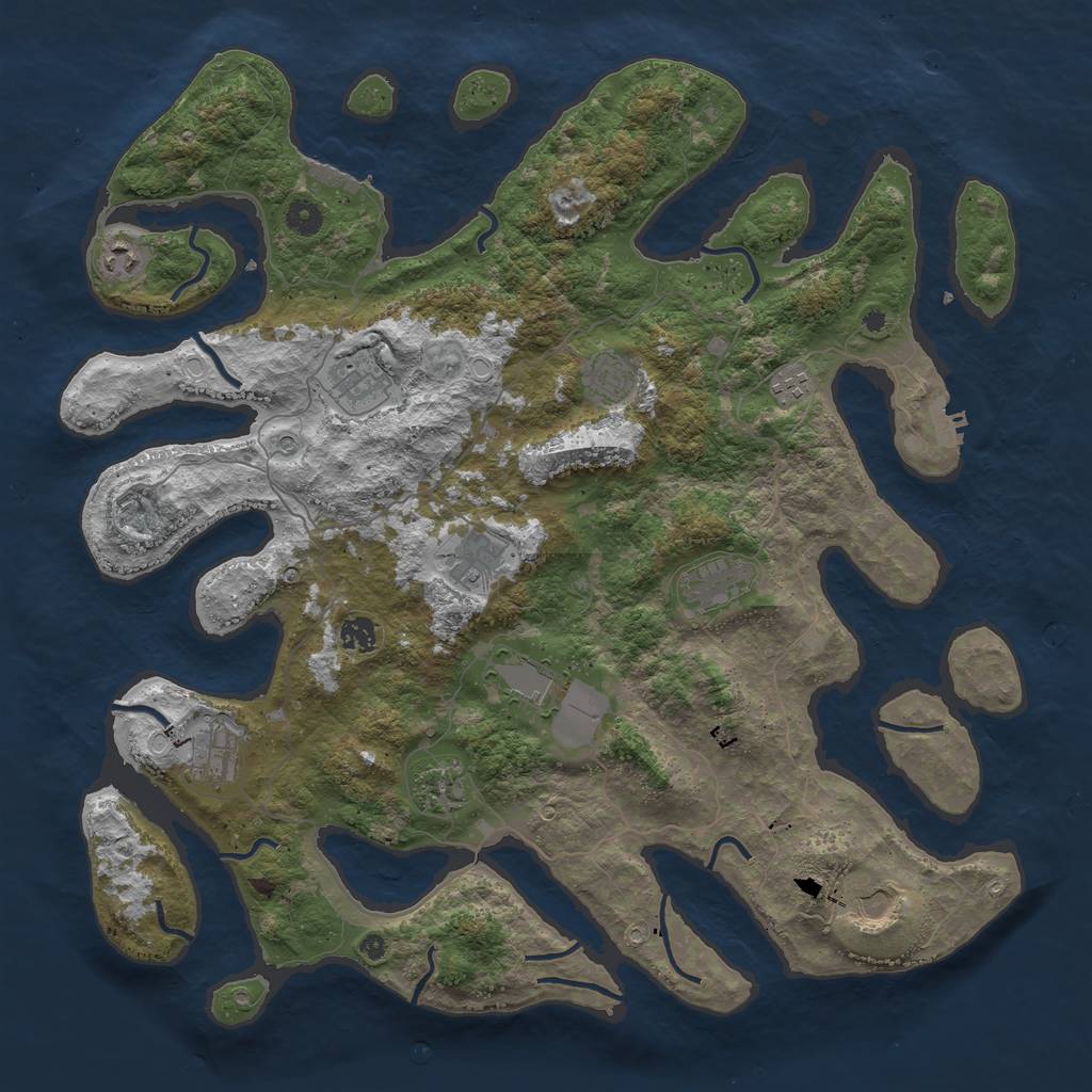 Rust Map: Procedural Map, Size: 4500, Seed: 210921, 19 Monuments