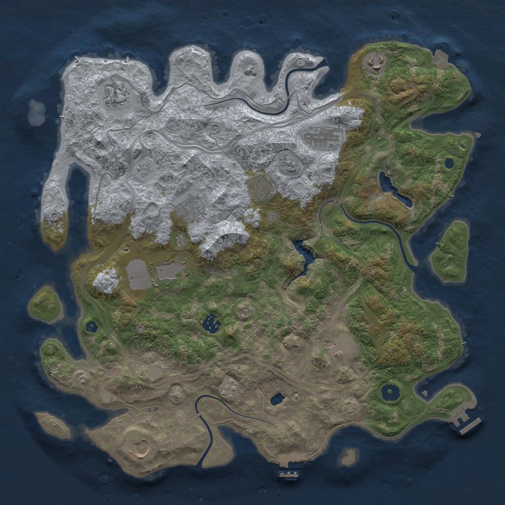 Rust Map: Procedural Map, Size: 4250, Seed: 430869, 16 Monuments