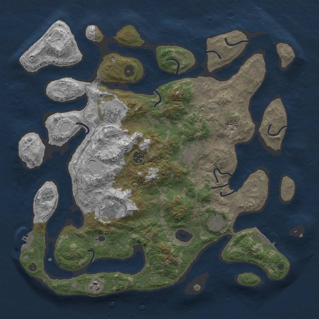 Rust Map: Procedural Map, Size: 4250, Seed: 225327, 15 Monuments