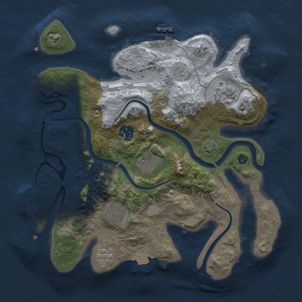 Rust Map: Procedural Map, Size: 3000, Seed: 107431, 11 Monuments