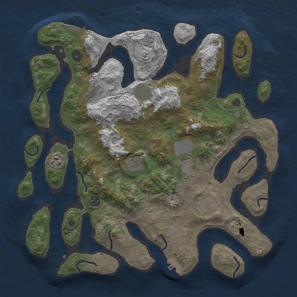 Rust Map: Procedural Map, Size: 4000, Seed: 28989956, 16 Monuments