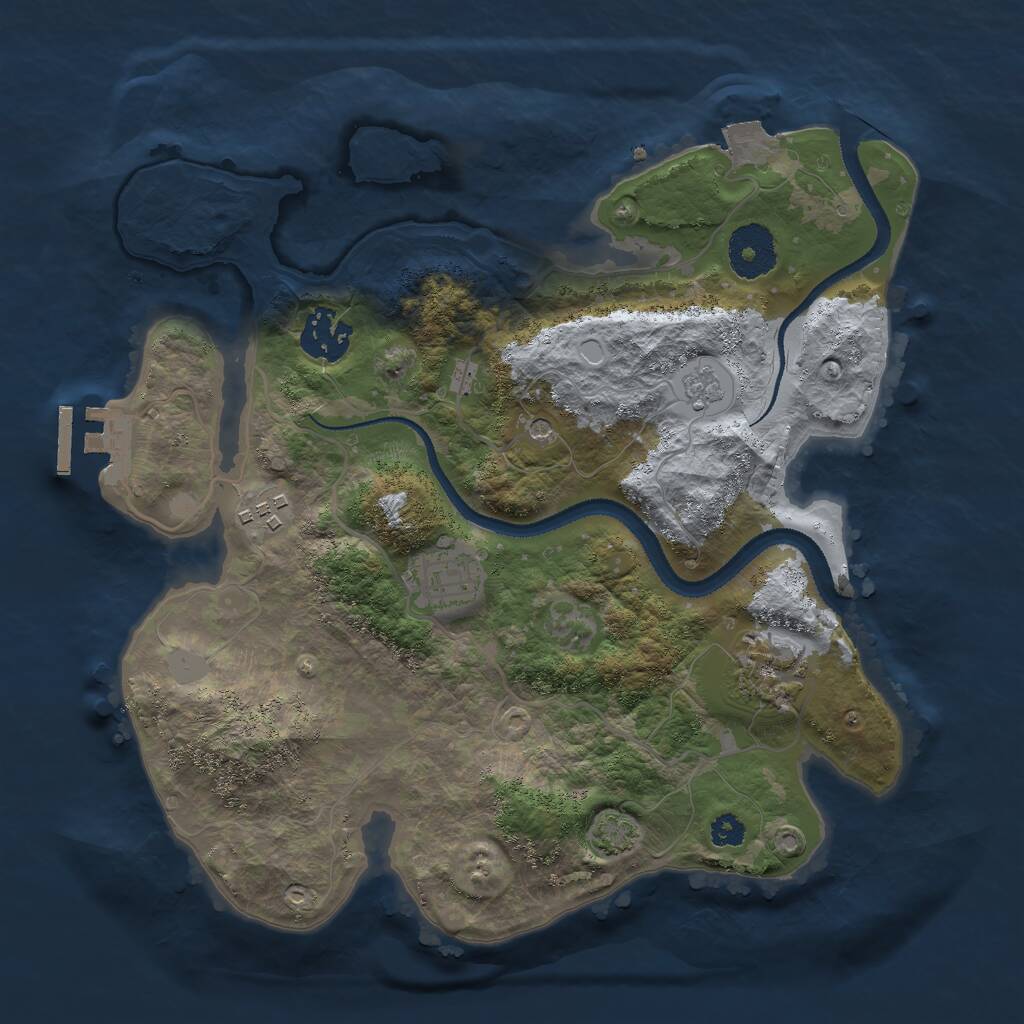 Rust Map: Procedural Map, Size: 3000, Seed: 902502934, 9 Monuments