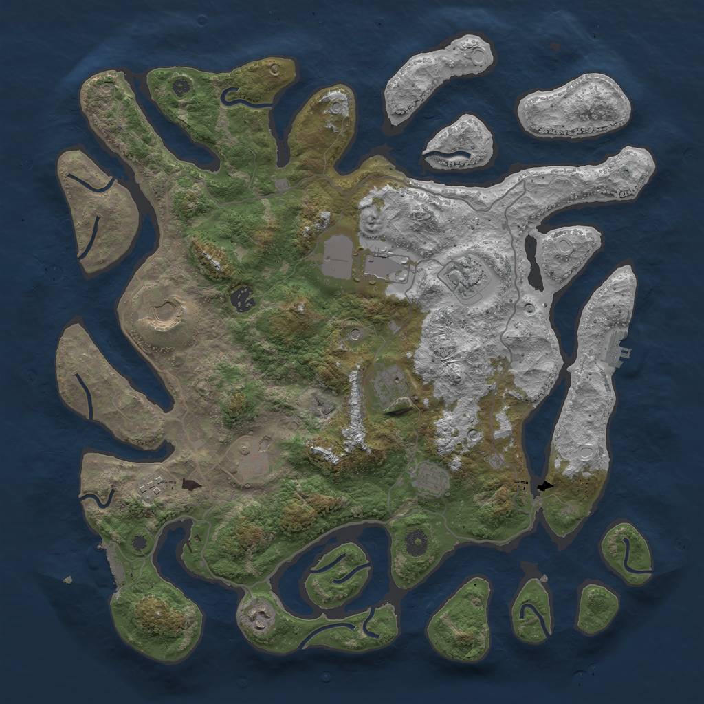 Rust Map: Procedural Map, Size: 4250, Seed: 471412, 17 Monuments