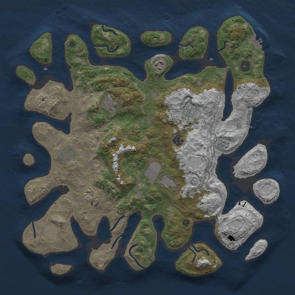 Rust Map: Procedural Map, Size: 4250, Seed: 218703, 17 Monuments