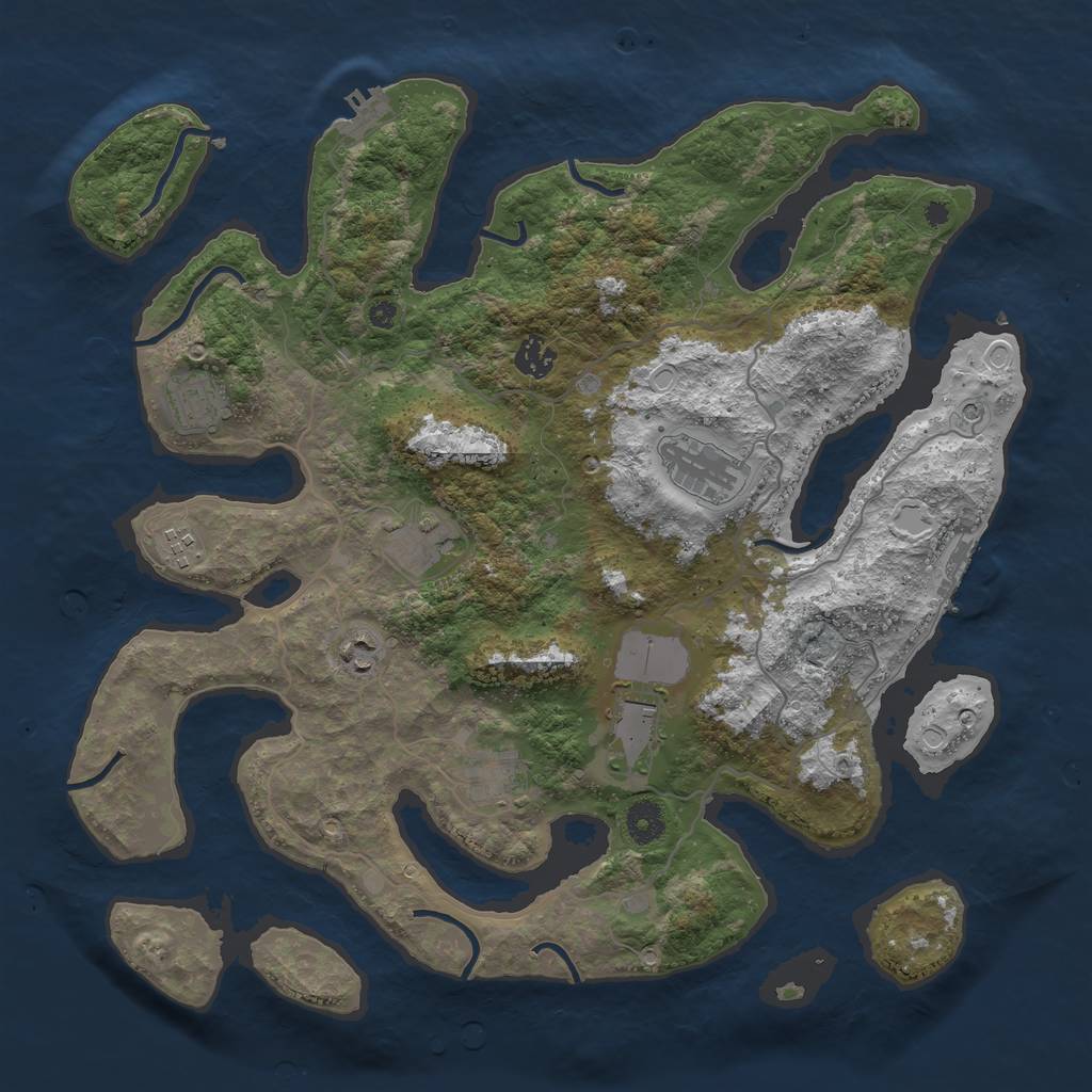Rust Map: Procedural Map, Size: 4000, Seed: 6345132, 16 Monuments