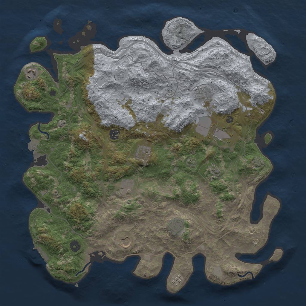 Rust Map: Procedural Map, Size: 4250, Seed: 517088, 17 Monuments