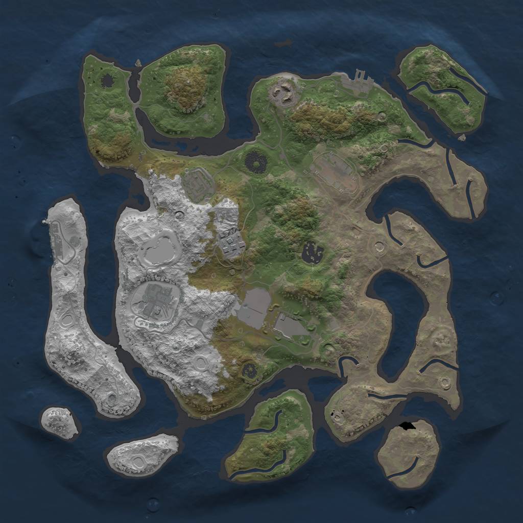Rust Map: Procedural Map, Size: 3500, Seed: 1973434, 15 Monuments