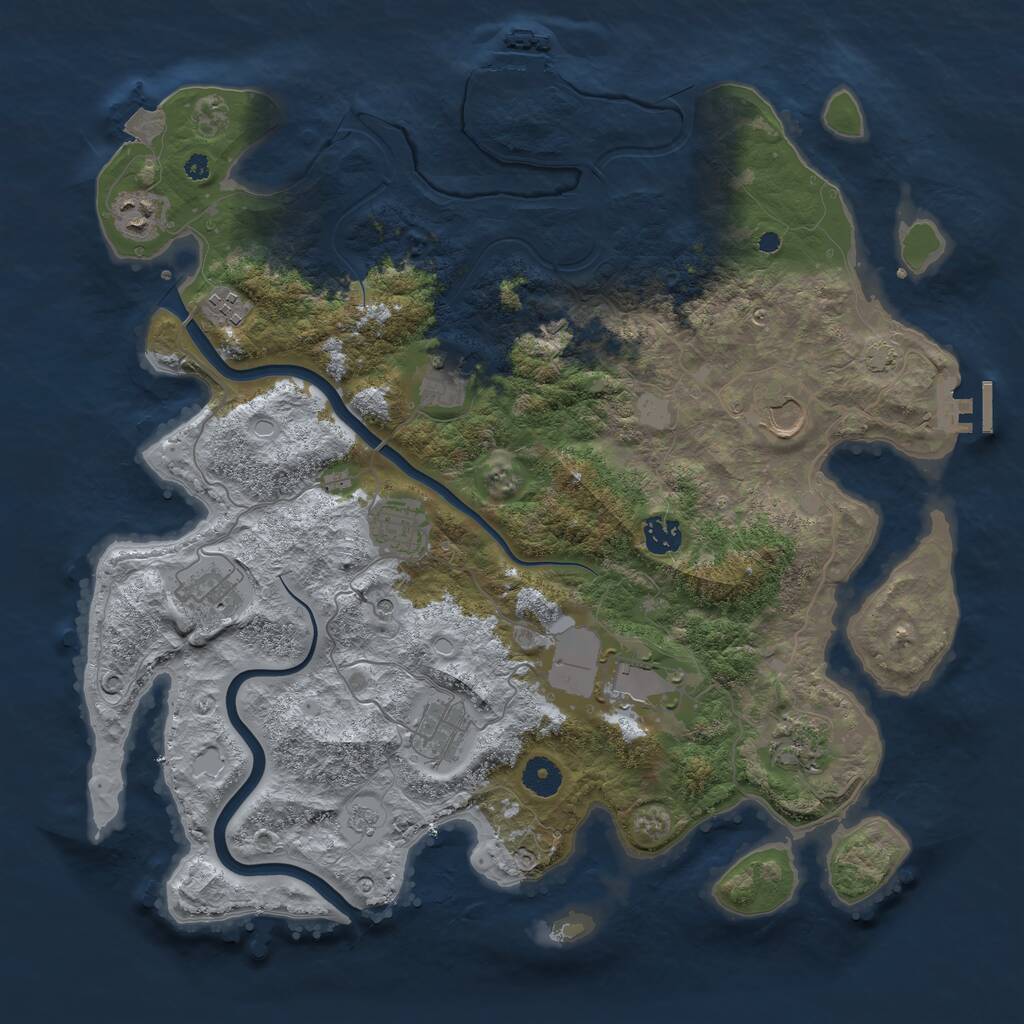 Rust Map: Procedural Map, Size: 3987, Seed: 1602, 16 Monuments