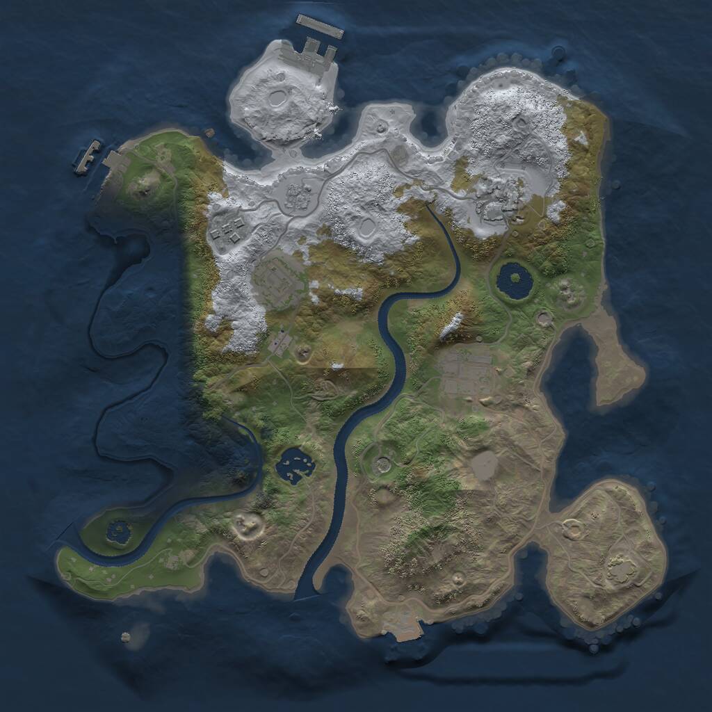Rust Map: Procedural Map, Size: 3000, Seed: 1812521485, 11 Monuments