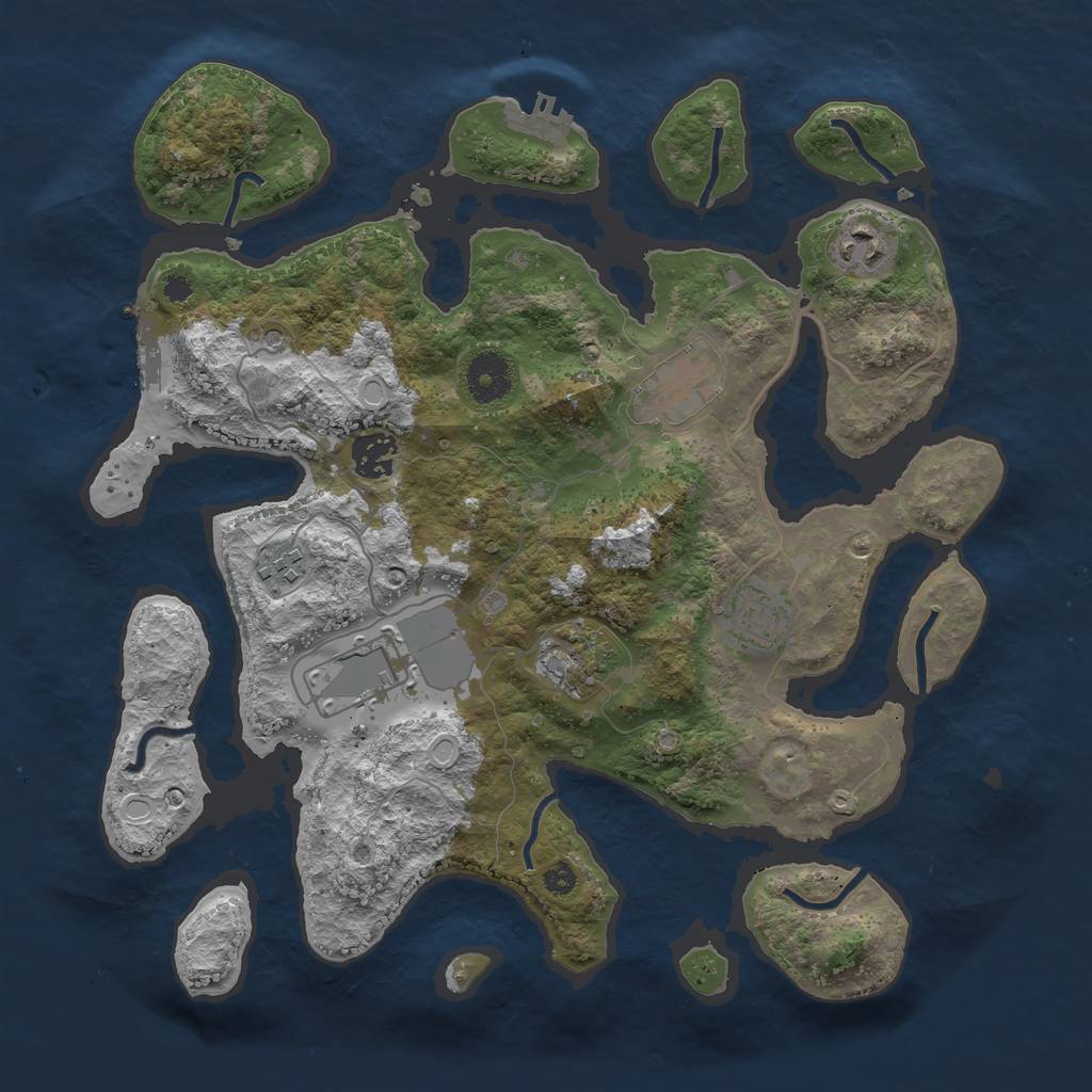 Rust Map: Procedural Map, Size: 3500, Seed: 637484331, 15 Monuments