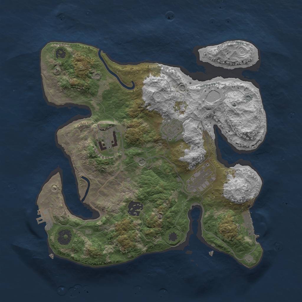 Rust Map: Procedural Map, Size: 3000, Seed: 855981233, 12 Monuments