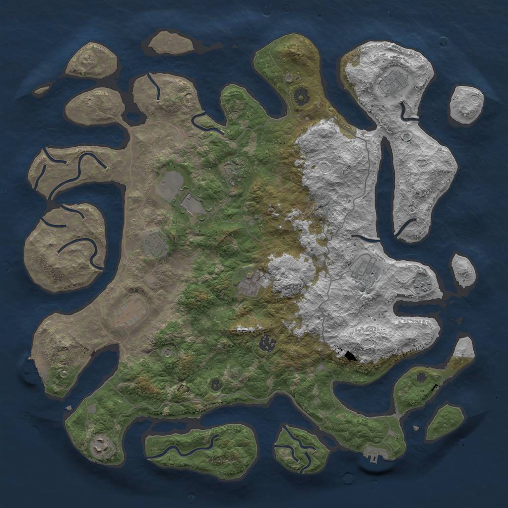 Rust Map: Procedural Map, Size: 4500, Seed: 1782058397, 18 Monuments