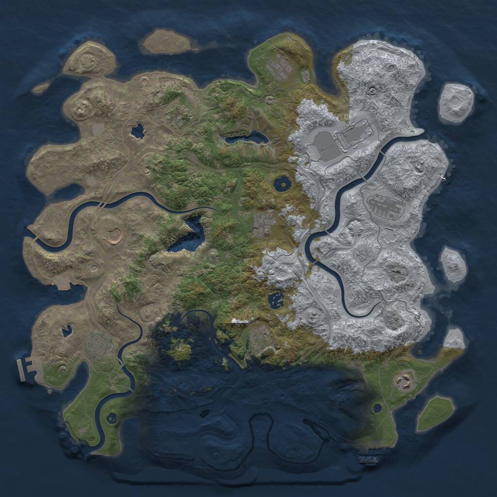 Rust Map: Procedural Map, Size: 4500, Seed: 1782058397, 17 Monuments