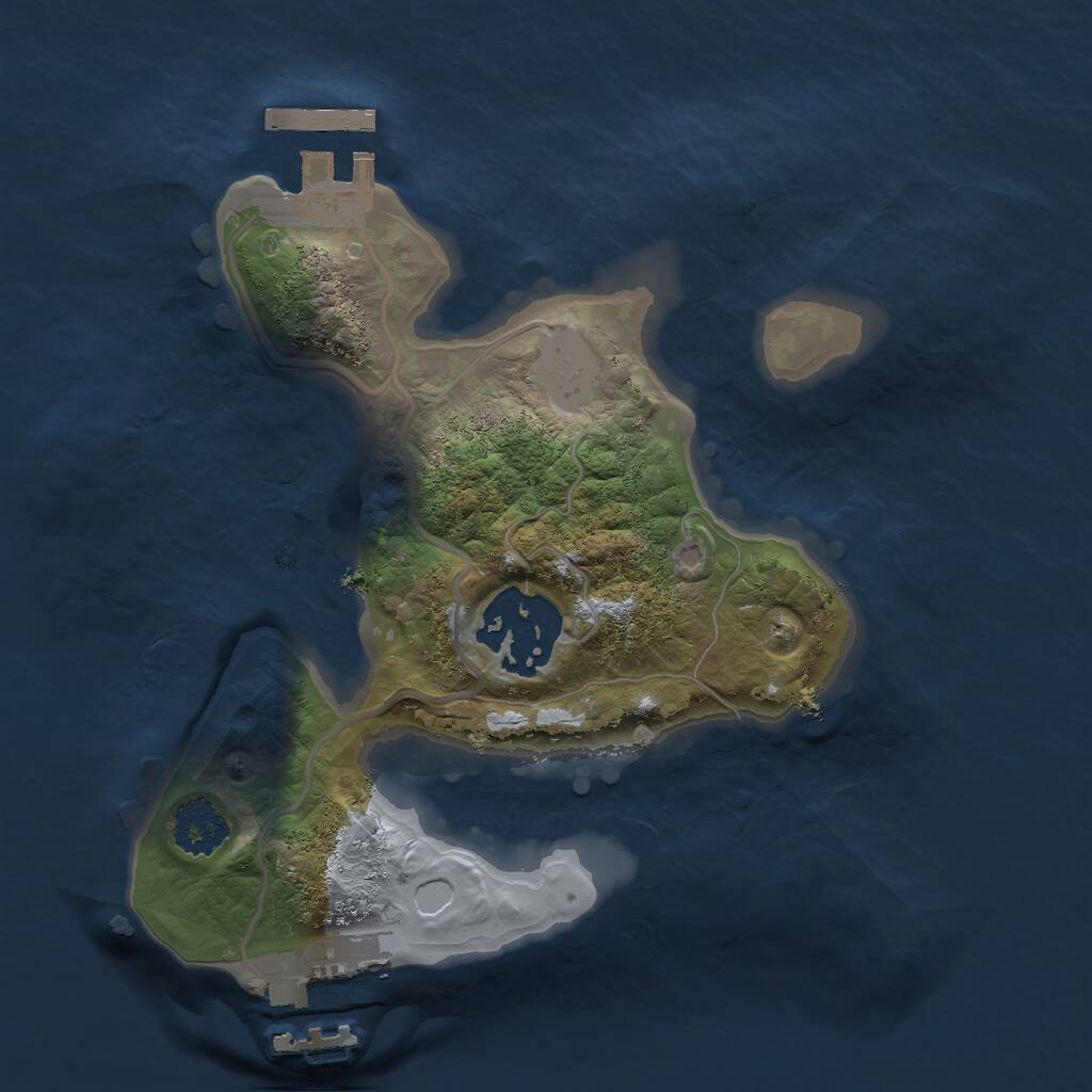 Rust Map: Procedural Map, Size: 2000, Seed: 22556, 4 Monuments