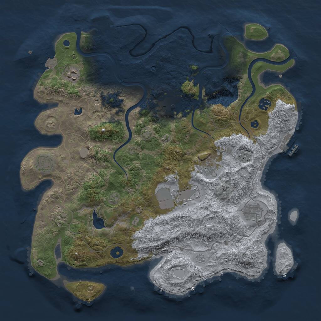 Rust Map: Procedural Map, Size: 4000, Seed: 7775, 15 Monuments