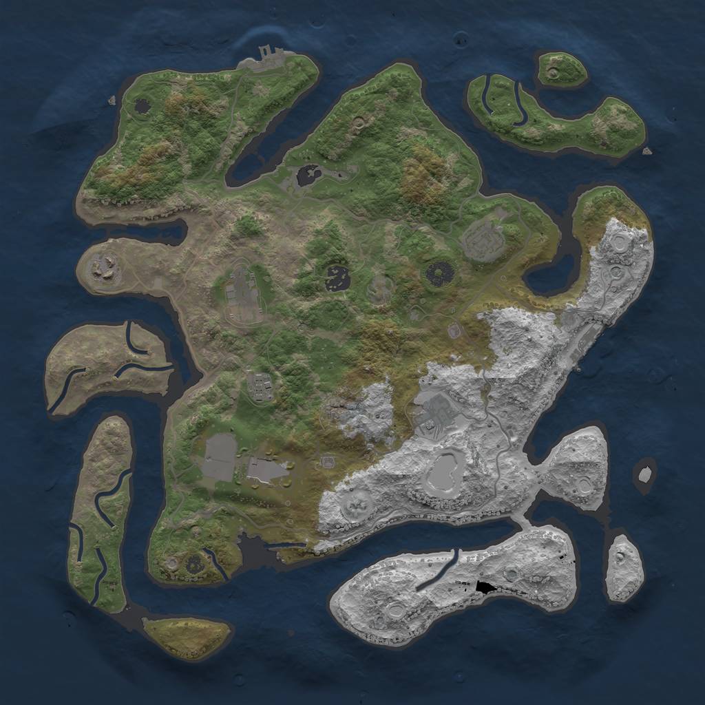 Rust Map: Procedural Map, Size: 4000, Seed: 7775, 15 Monuments