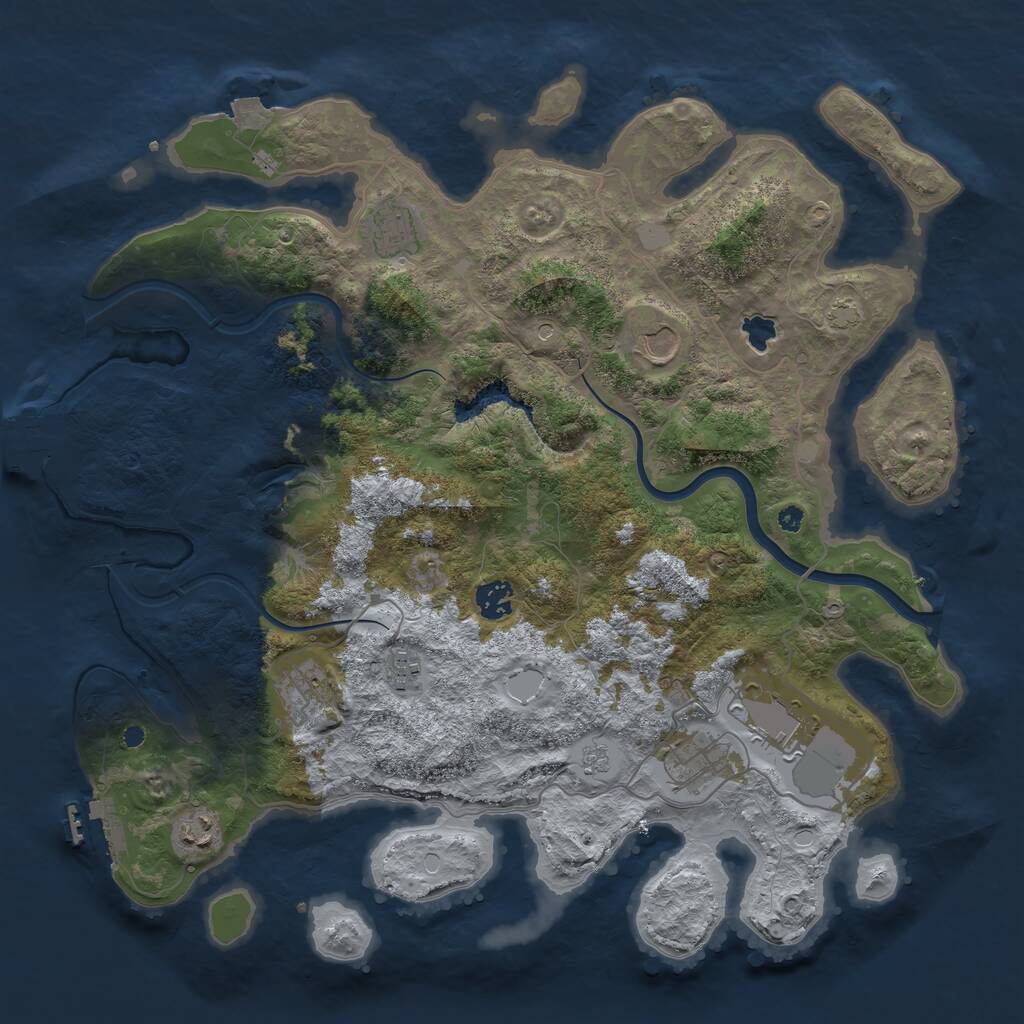 Rust Map: Procedural Map, Size: 4000, Seed: 292182647, 14 Monuments