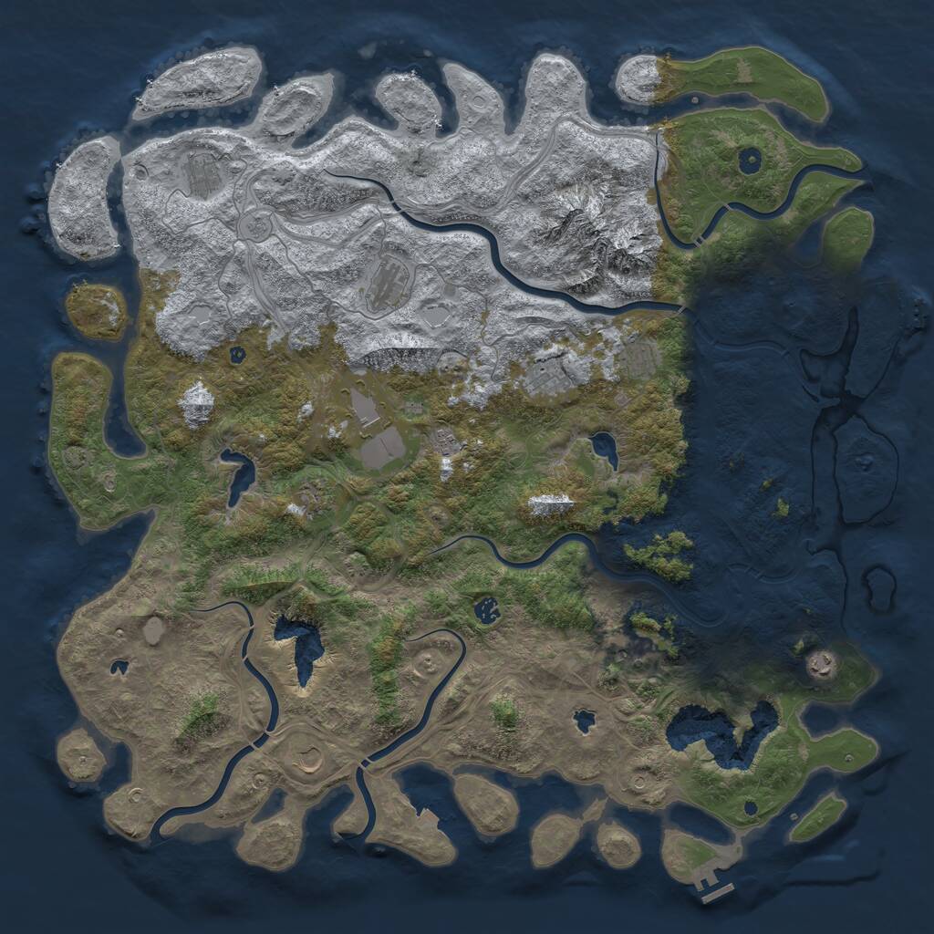Rust Map: Procedural Map, Size: 5500, Seed: 5713489, 17 Monuments