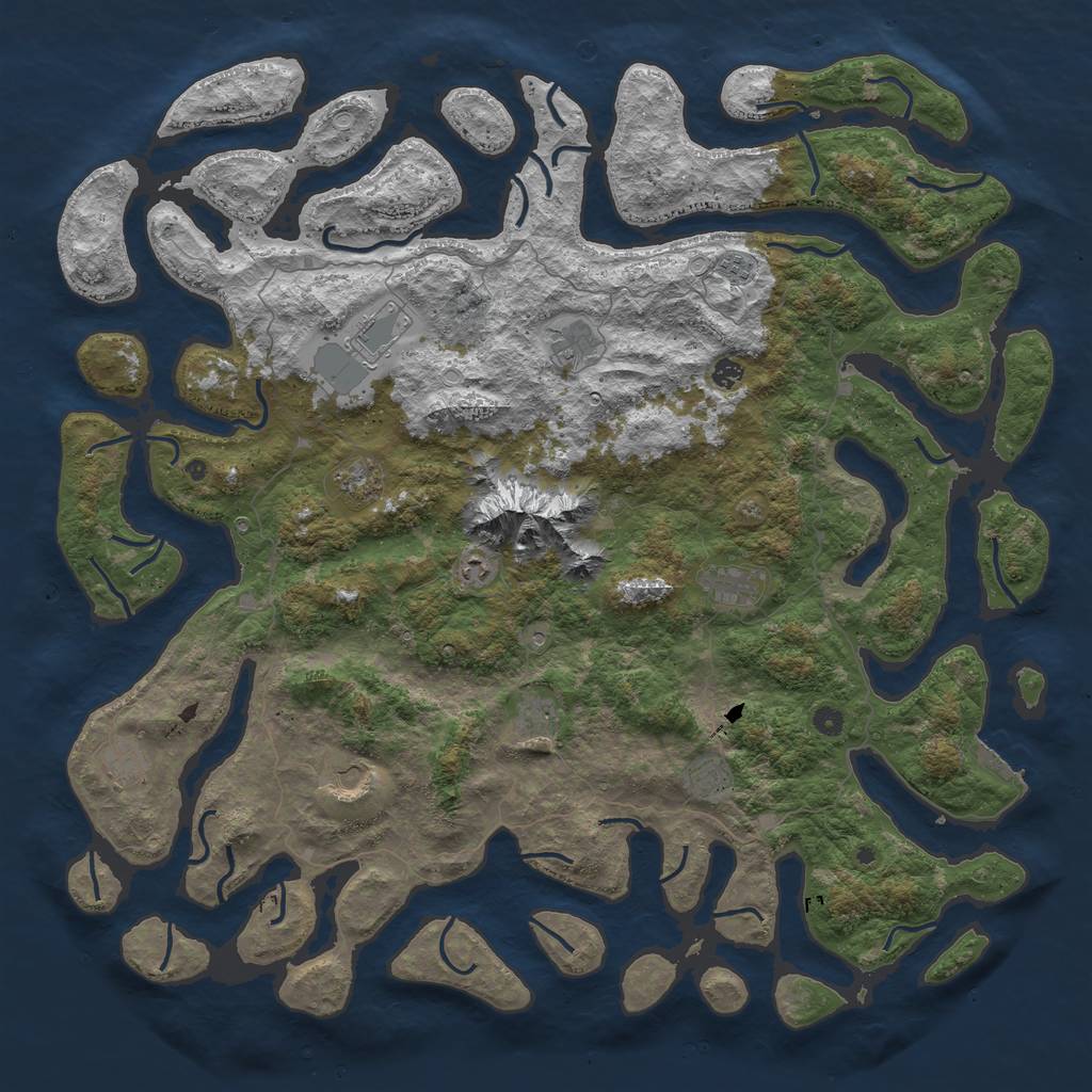 Rust Map: Procedural Map, Size: 5500, Seed: 5713489, 18 Monuments