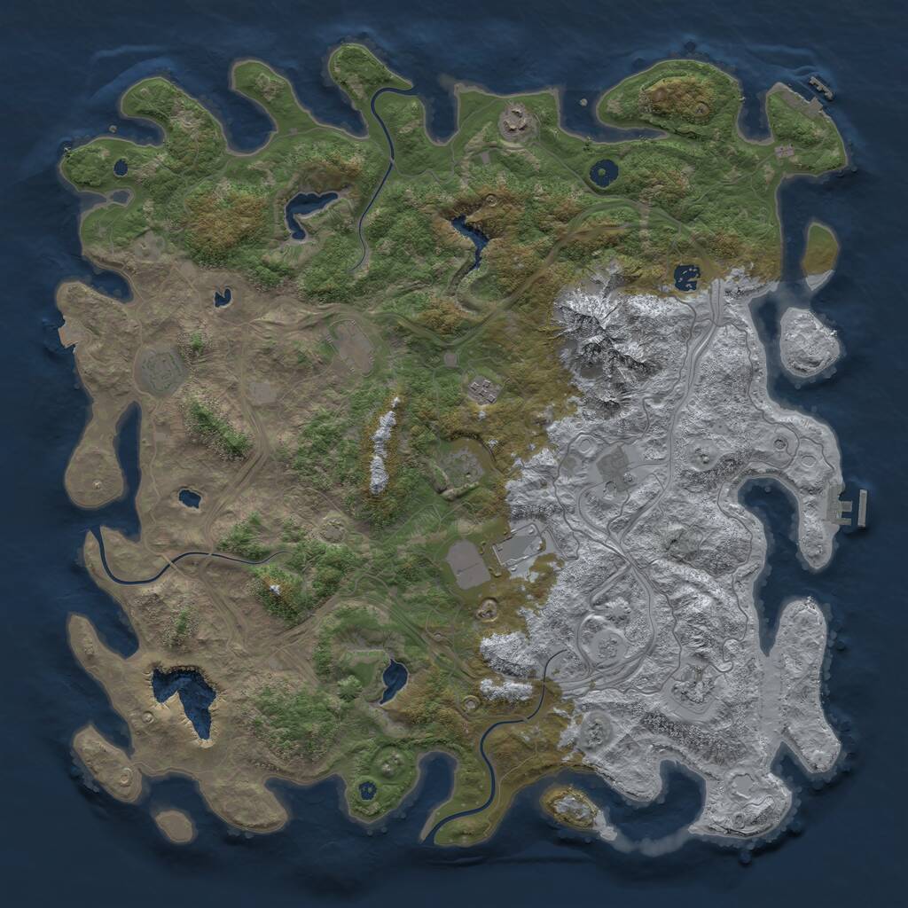 Rust Map: Procedural Map, Size: 5000, Seed: 19831983, 15 Monuments
