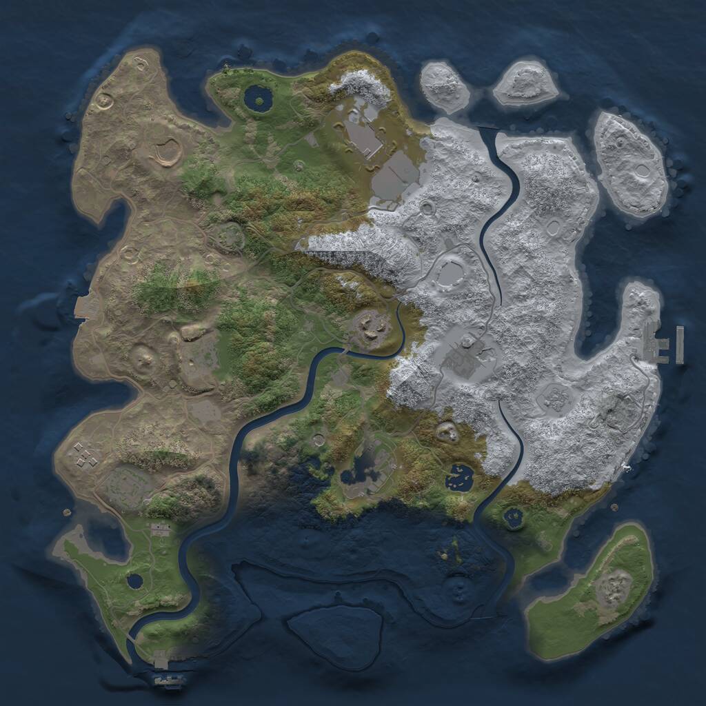 Rust Map: Procedural Map, Size: 3750, Seed: 112112112, 15 Monuments