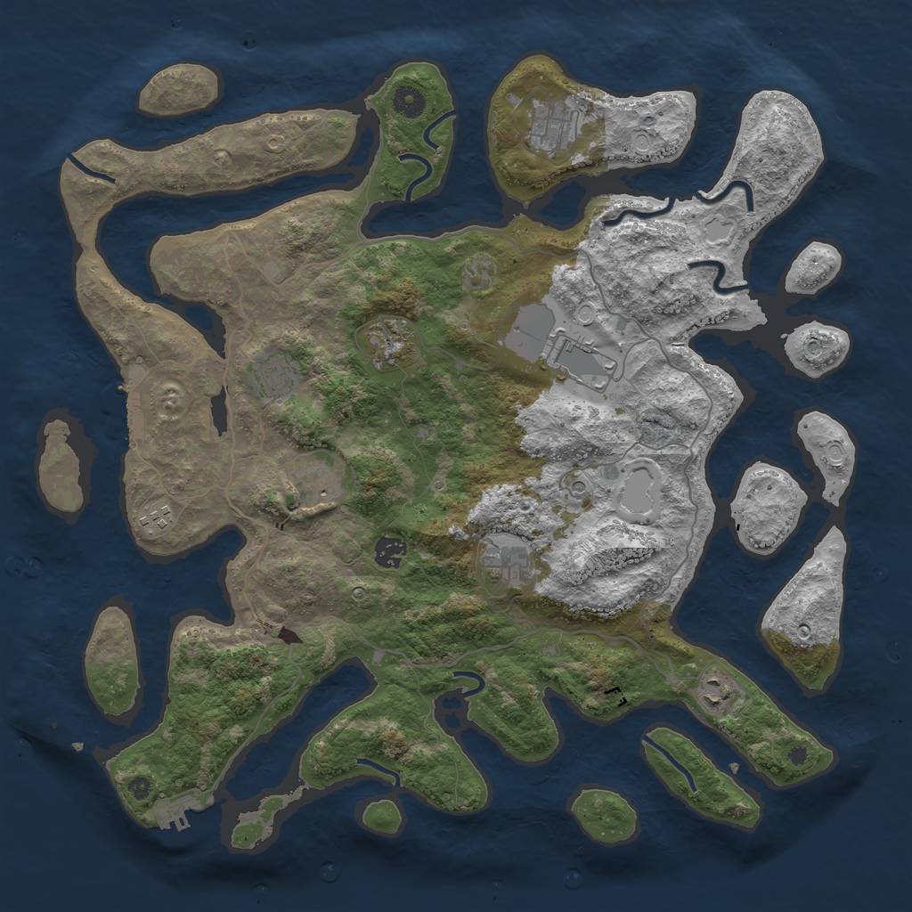 Rust Map: Procedural Map, Size: 4250, Seed: 552236982, 17 Monuments