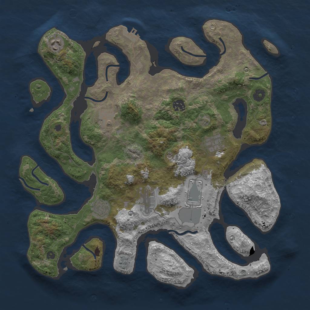 Rust Map: Procedural Map, Size: 3750, Seed: 1956974256, 15 Monuments