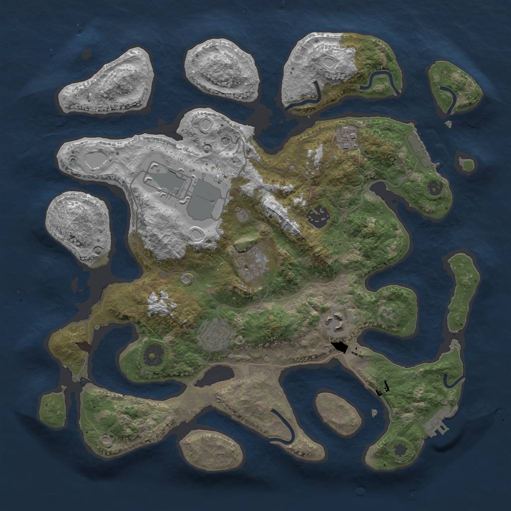 Rust Map: Procedural Map, Size: 3500, Seed: 35002500, 14 Monuments