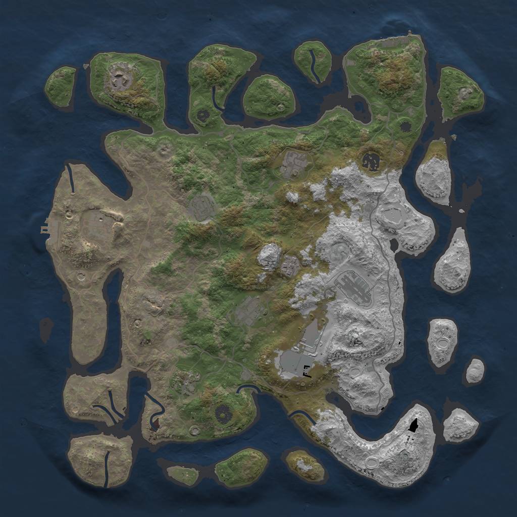 Rust Map: Procedural Map, Size: 4250, Seed: 9871715, 18 Monuments