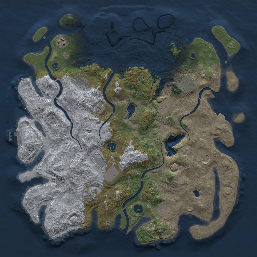 Rust Map: Procedural Map, Size: 4250, Seed: 877060, 16 Monuments