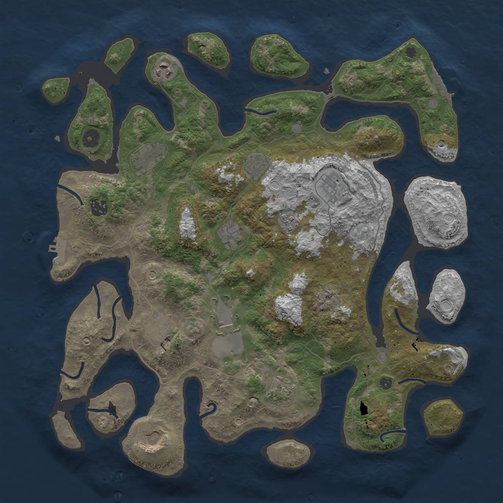 Rust Map: Procedural Map, Size: 4250, Seed: 307805, 19 Monuments