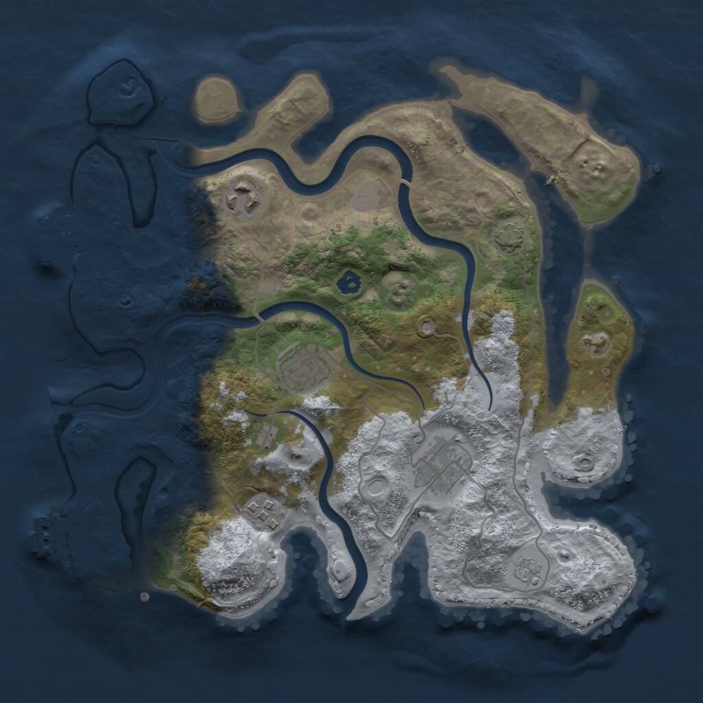 Rust Map: Procedural Map, Size: 3000, Seed: 280, 9 Monuments