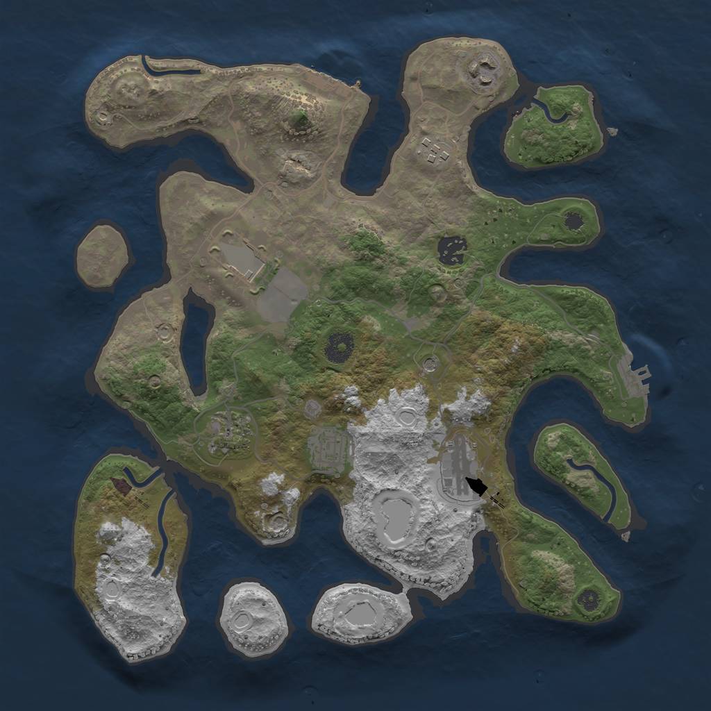 Rust Map: Procedural Map, Size: 3500, Seed: 2057680796, 15 Monuments