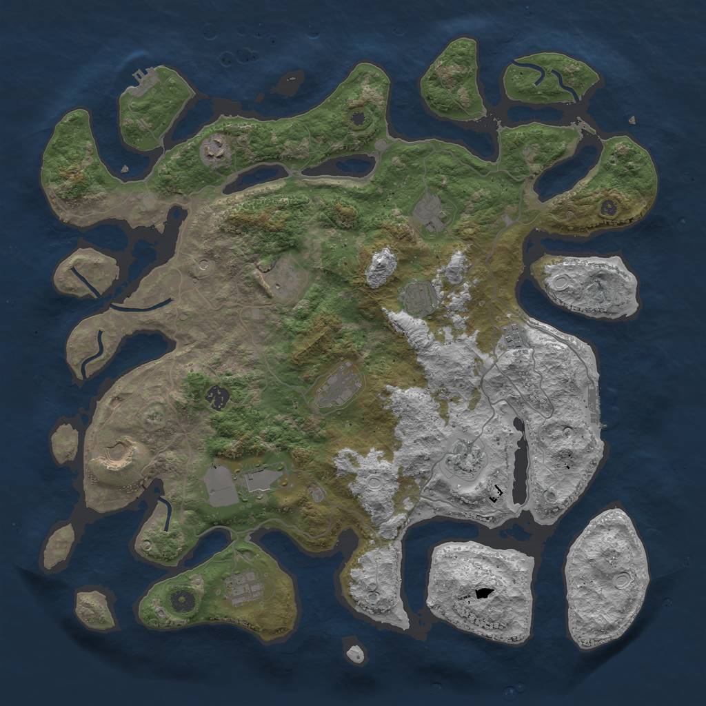 Rust Map: Procedural Map, Size: 4500, Seed: 61499873, 19 Monuments