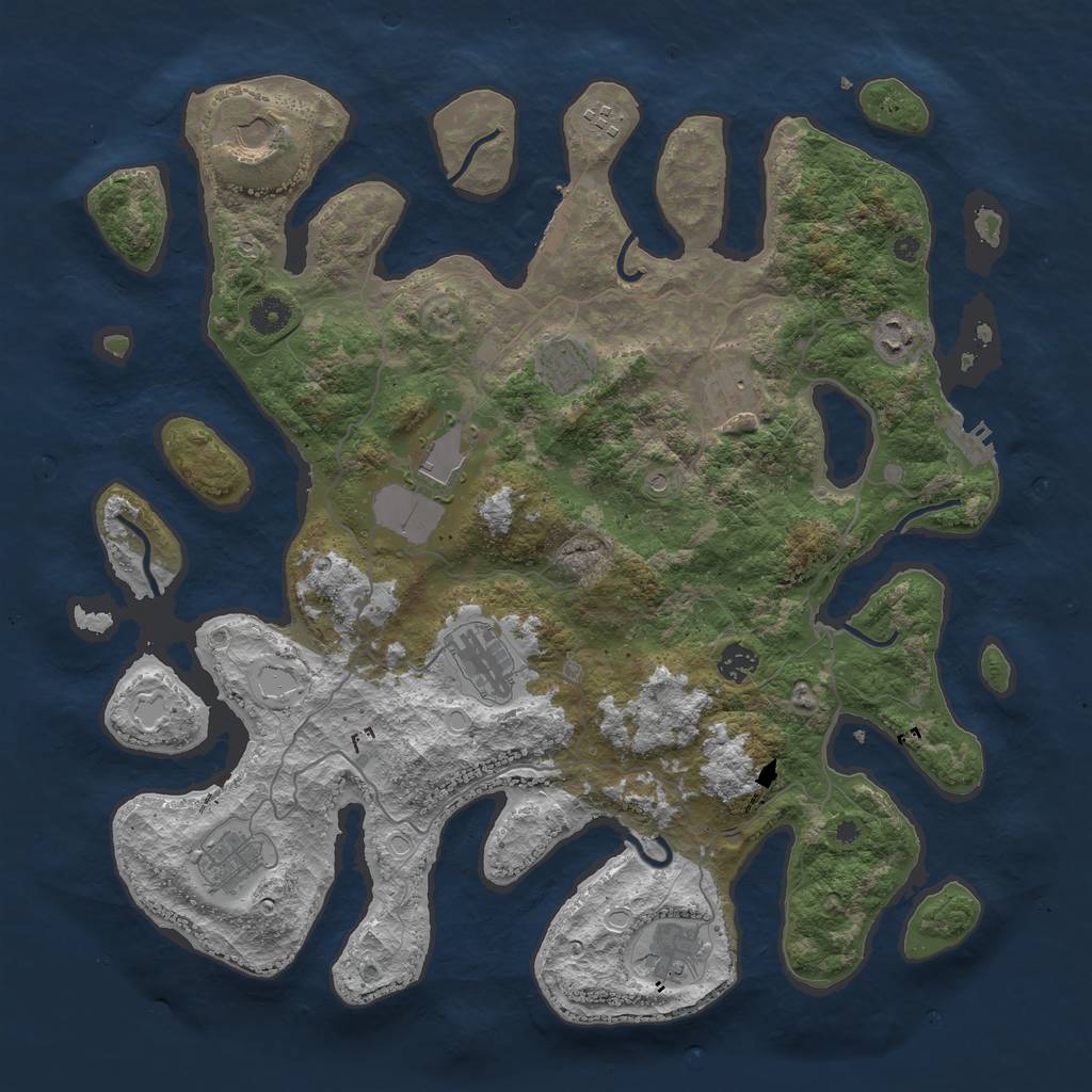 Rust Map: Procedural Map, Size: 4250, Seed: 908244, 18 Monuments