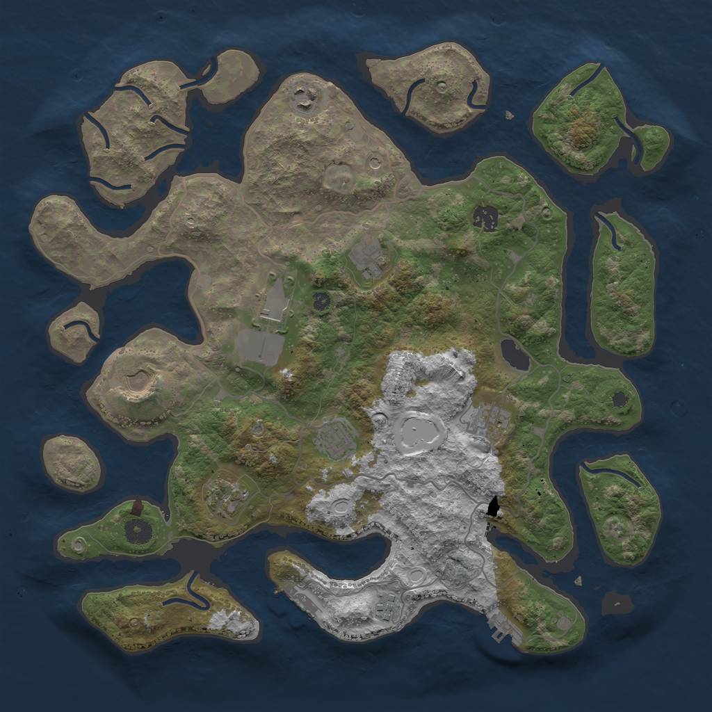 Rust Map: Procedural Map, Size: 4000, Seed: 1588964907, 17 Monuments