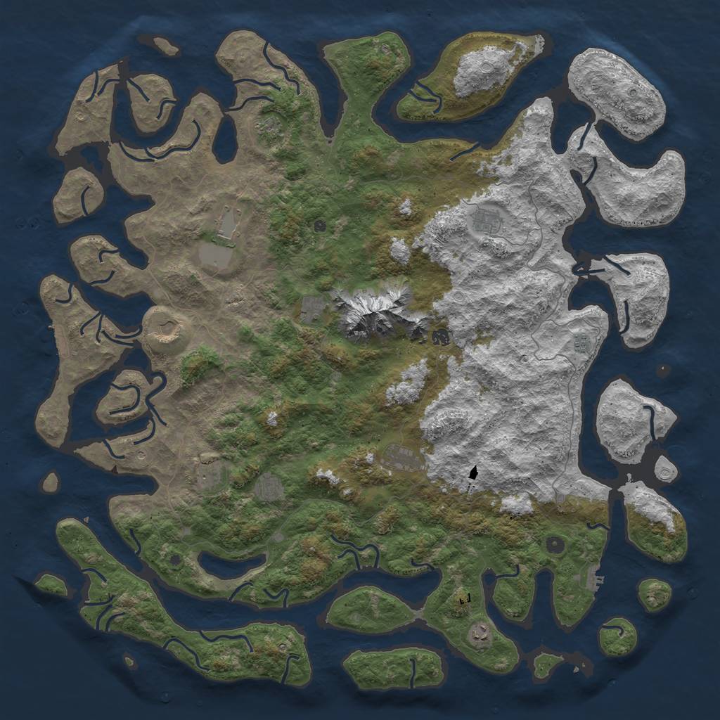 Rust Map: Procedural Map, Size: 6000, Seed: 93, 19 Monuments
