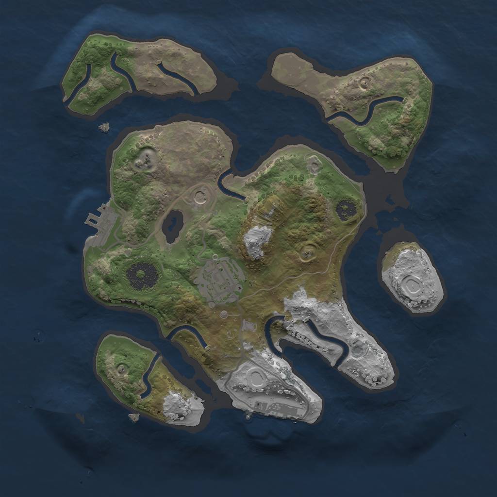 Rust Map: Procedural Map, Size: 2514, Seed: 638541, 9 Monuments