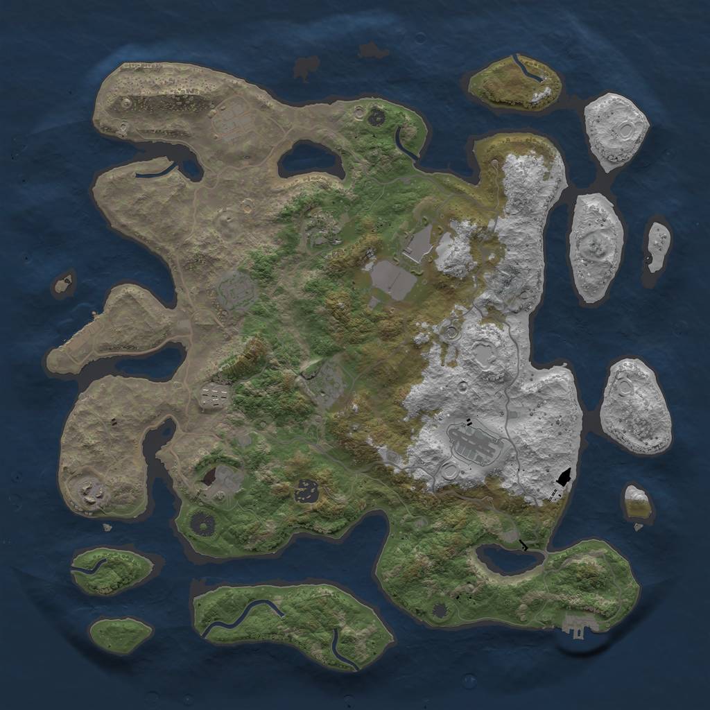 Rust Map: Procedural Map, Size: 4250, Seed: 213810, 18 Monuments