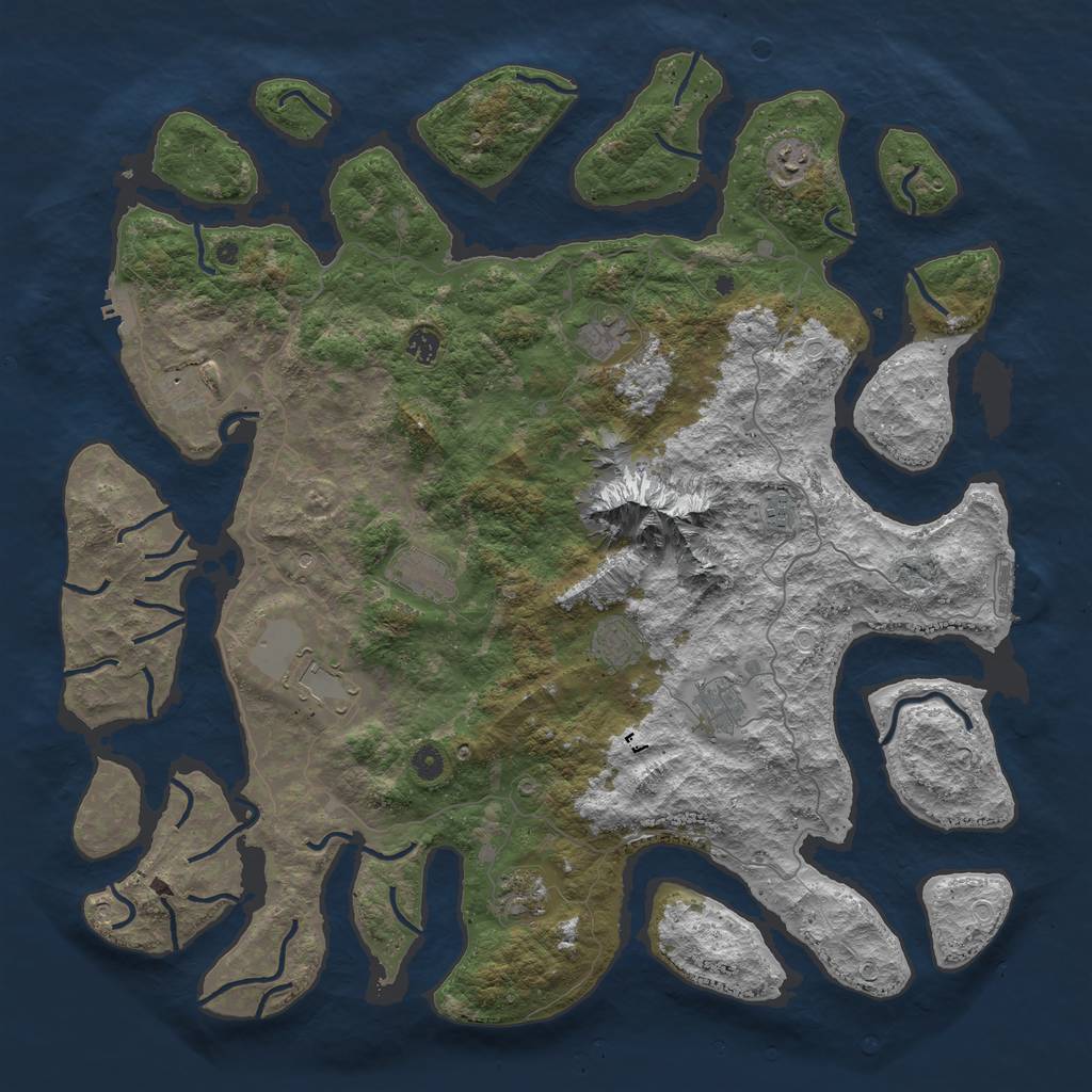 Rust Map: Procedural Map, Size: 5000, Seed: 27062011, 18 Monuments