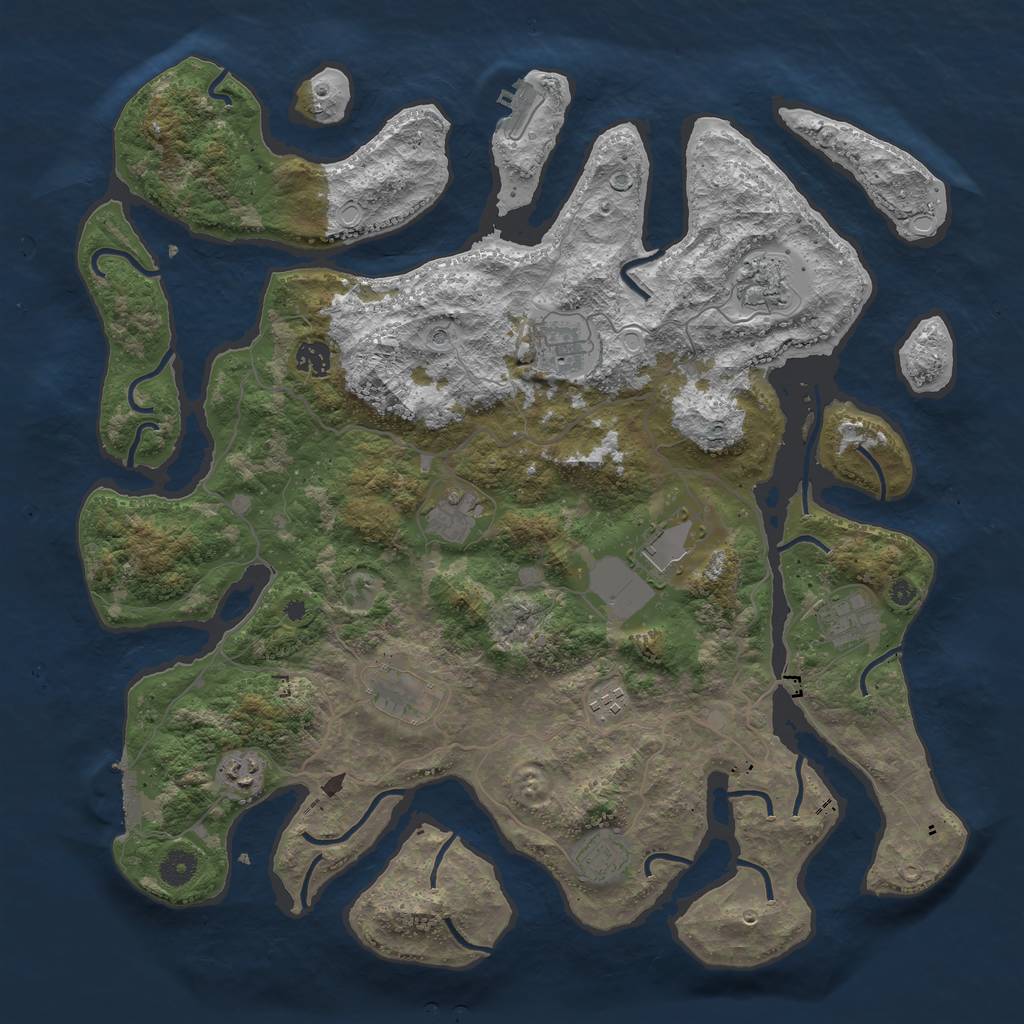Rust Map: Procedural Map, Size: 4250, Seed: 143453, 18 Monuments