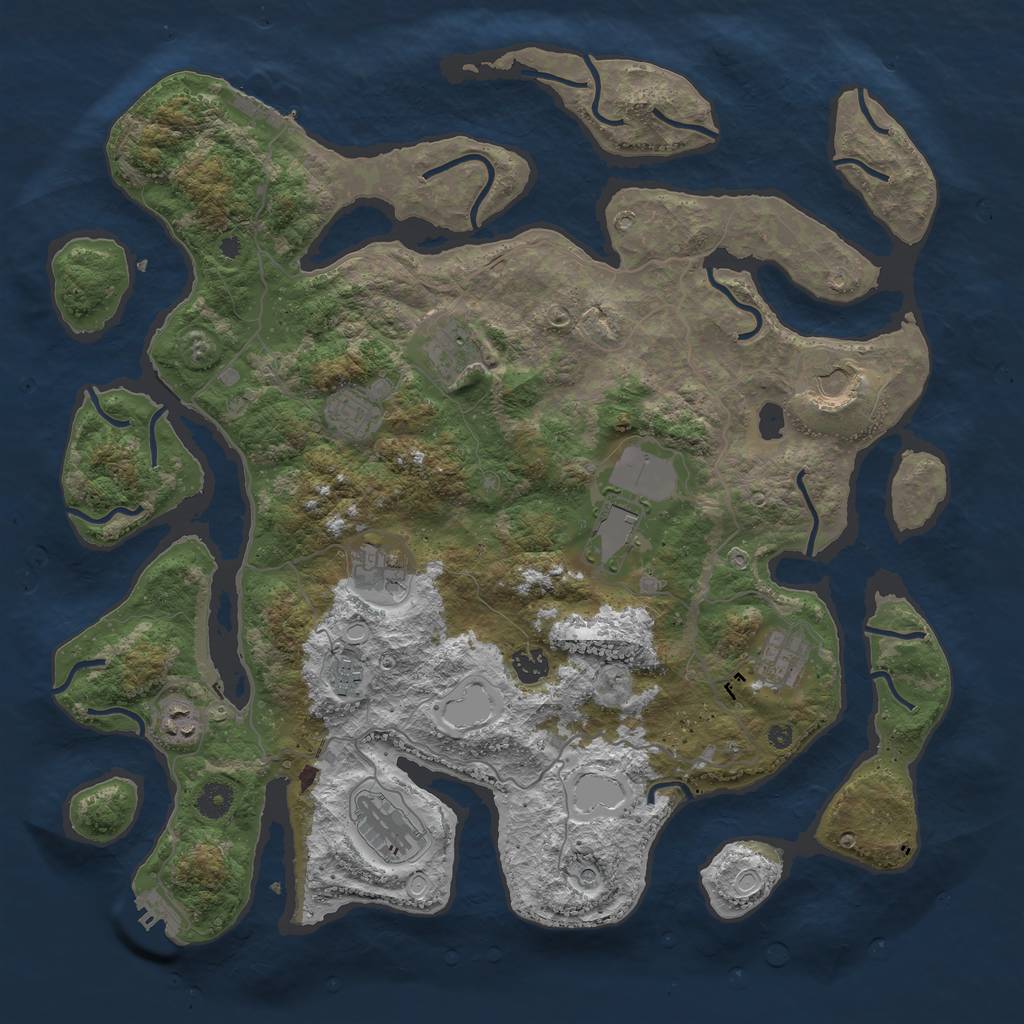 Rust Map: Procedural Map, Size: 4250, Seed: 698956, 18 Monuments
